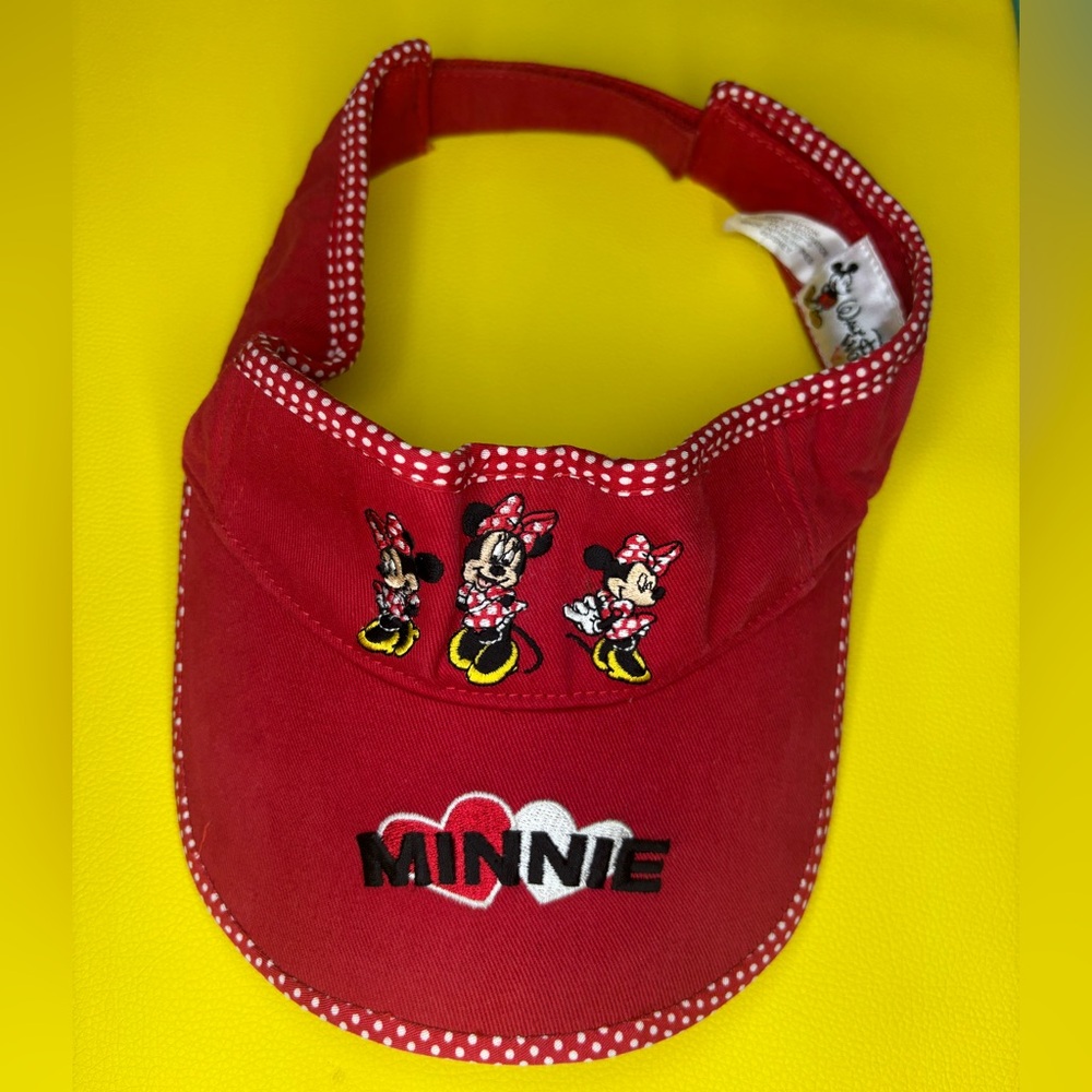 Walt Disney‎ World Kids Minnie Mouse 100% Cotton Red Visor